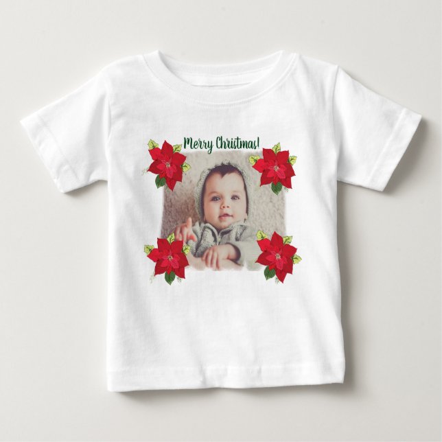 Camiseta De Bebé Foto personalizada de Navidad: Shirt bebé (Anverso)
