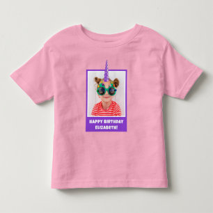 Camiseta De Bebé Foto Personalizada de Niño Feliz Cumpleaños Unicor