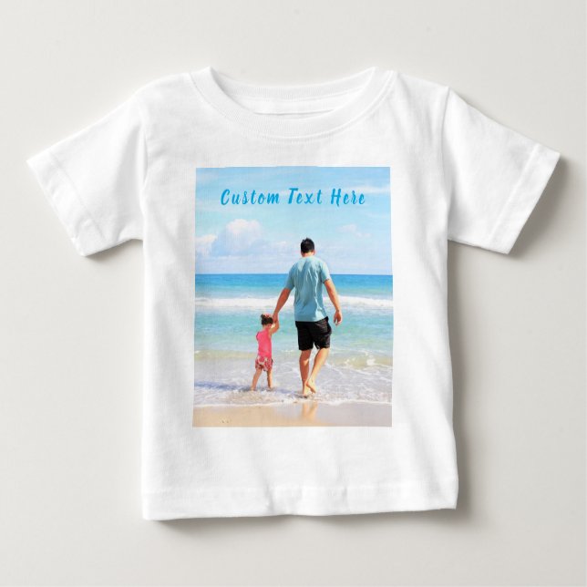 Camiseta De Bebé Foto y texto personalizado - Su propio diseño - Du (Anverso)