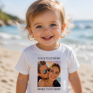 Camiseta De Bebé Foto y Texto Personalizados