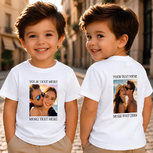 Camiseta De Bebé Foto y texto personalizados a doble cara