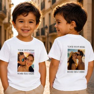 Camiseta De Bebé Foto y texto personalizados a doble cara