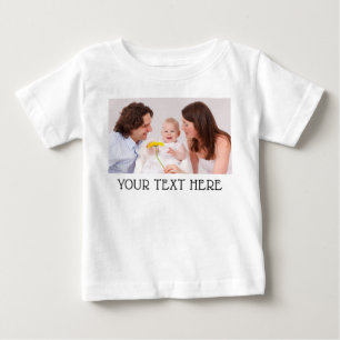 Camiseta De Bebé Foto y texto personalizados lindos en blanco