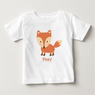 Camiseta De Bebé Fox anaranjado lindo del arbolado para los bebés