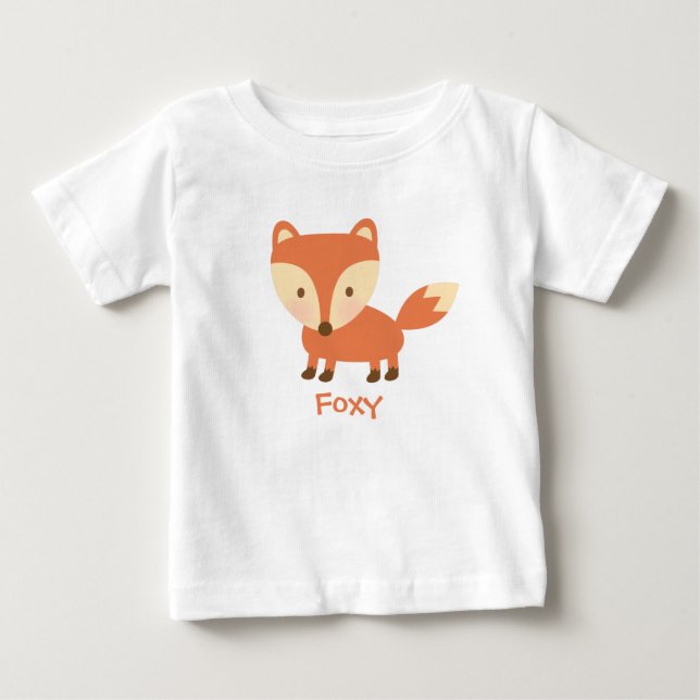 Camiseta De Bebé Fox anaranjado lindo del arbolado para los bebés (Anverso)