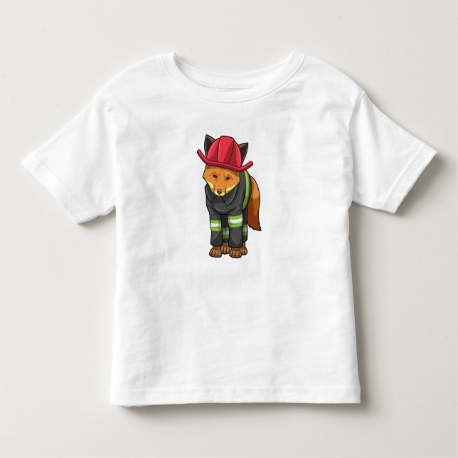 Camiseta De Bebé Fox como bombero con casco (Anverso)