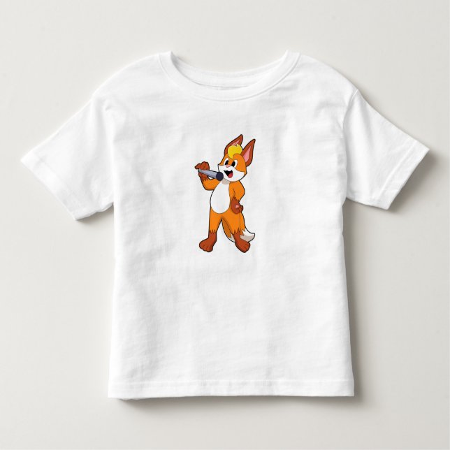 Camiseta De Bebé Fox como cantante con micrófono (Anverso)