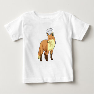 Camiseta De Bebé Fox como cocinero con gorra de chef