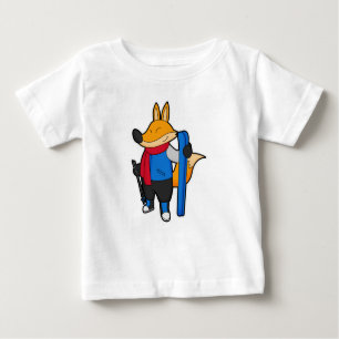 Camiseta De Bebé Fox como esquiador con esquí