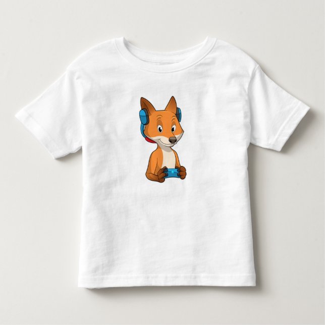 Camiseta De Bebé Fox como Gamer con Joystick (Anverso)