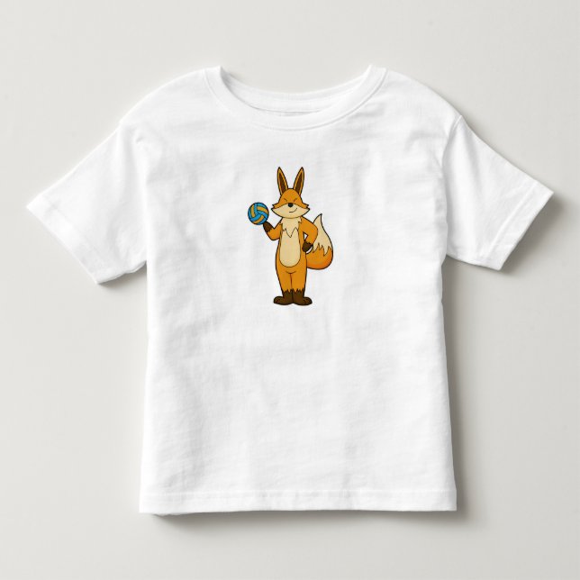 Camiseta De Bebé Fox como jugador de voleibol con voleibol (Anverso)