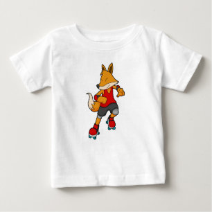 Camiseta De Bebé Fox como patinador con patines de rodillos