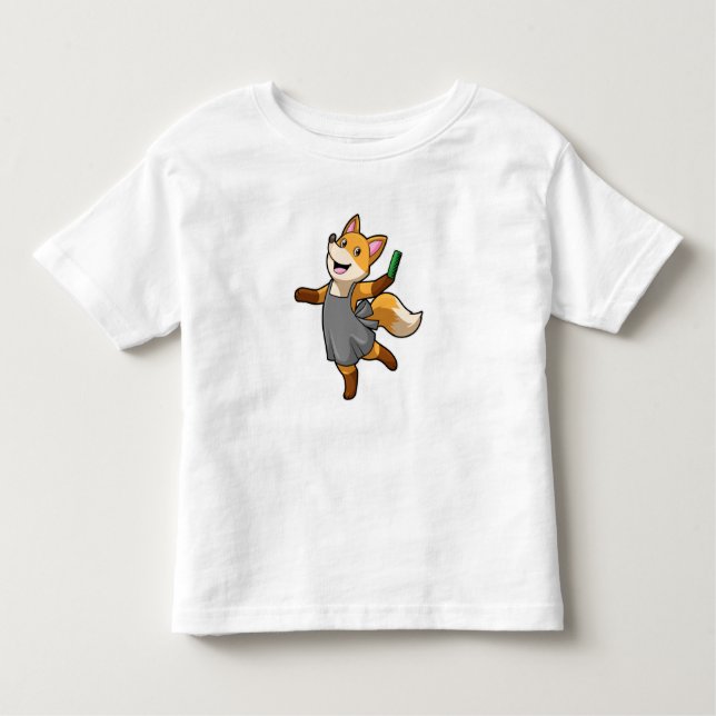Camiseta De Bebé Fox como peluquero con tijeras (Anverso)