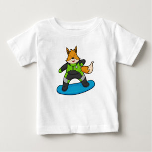 Camiseta De Bebé Fox como Snowboarder con Snowboard