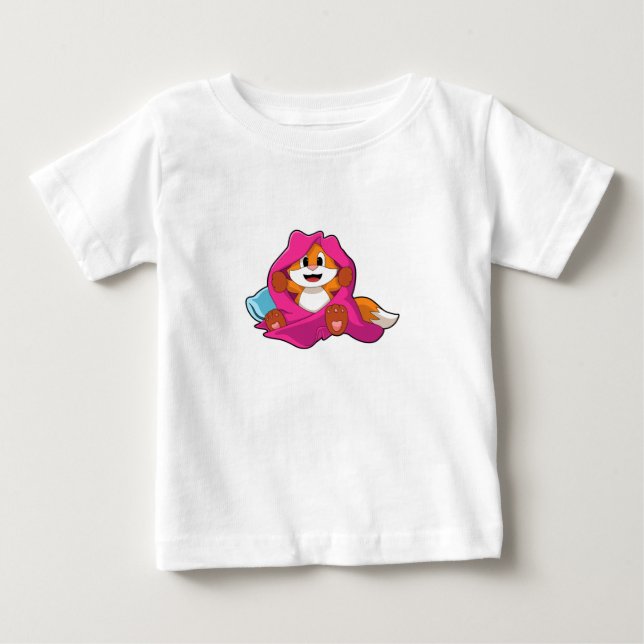 Camiseta De Bebé Fox con almohada y manta (Anverso)