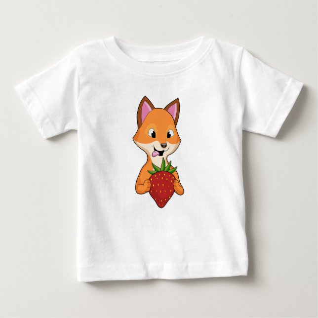 Camiseta De Bebé Fox con fresa (Anverso)