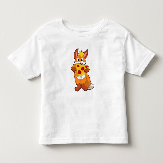 Camiseta De Bebé Fox con pizza (Anverso)