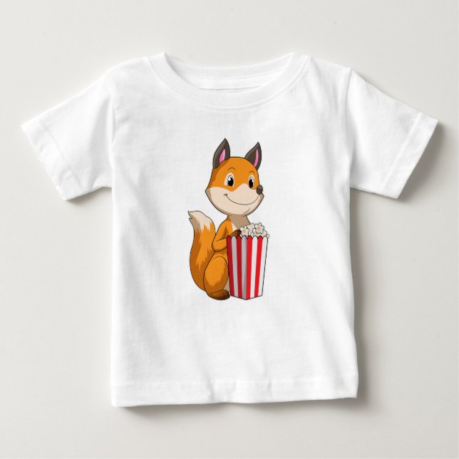 Camiseta De Bebé Fox con Popcorn (Anverso)