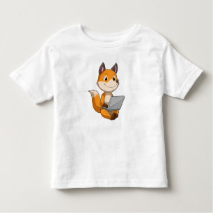 Camiseta De Bebé Fox con portátil