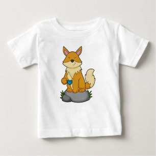 Camiseta De Bebé Fox con taza de café