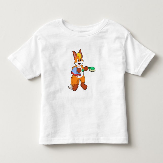 Camiseta De Bebé Fox con toalla y pincel (Anverso)
