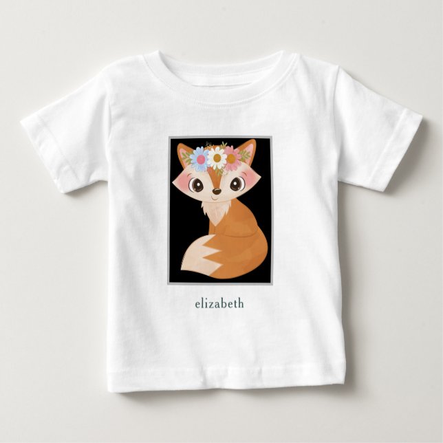 Camiseta De Bebé Fox de bebé Adorable Personalizada (Anverso)