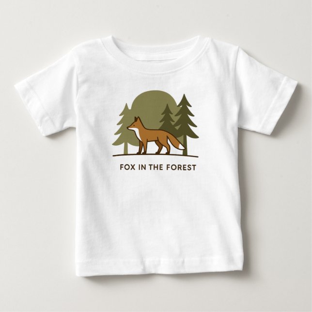 Camiseta De Bebé Fox en el bosque (Anverso)