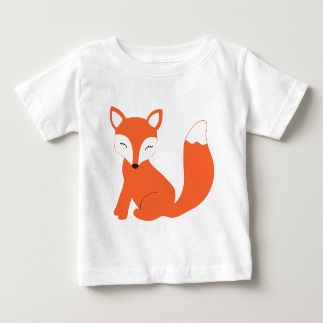 Camiseta De Bebé Fox lindo del bebé del arbolado (Anverso)