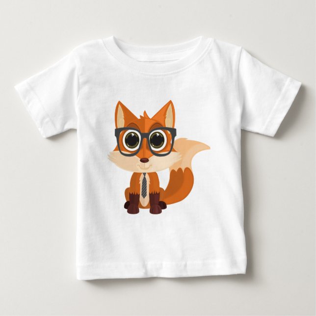 Camiseta De Bebé Fox Nerd (Anverso)