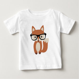 Camiseta De Bebé Fox w/Glasses del bebé del inconformista