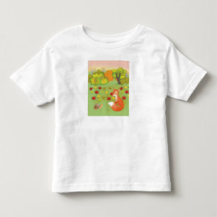 Camiseta De Bebé Fox y la tortuga en el bosque