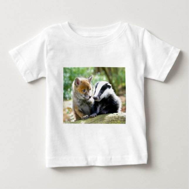 Camiseta De Bebé Foxcub y Badger Cute! (Anverso)