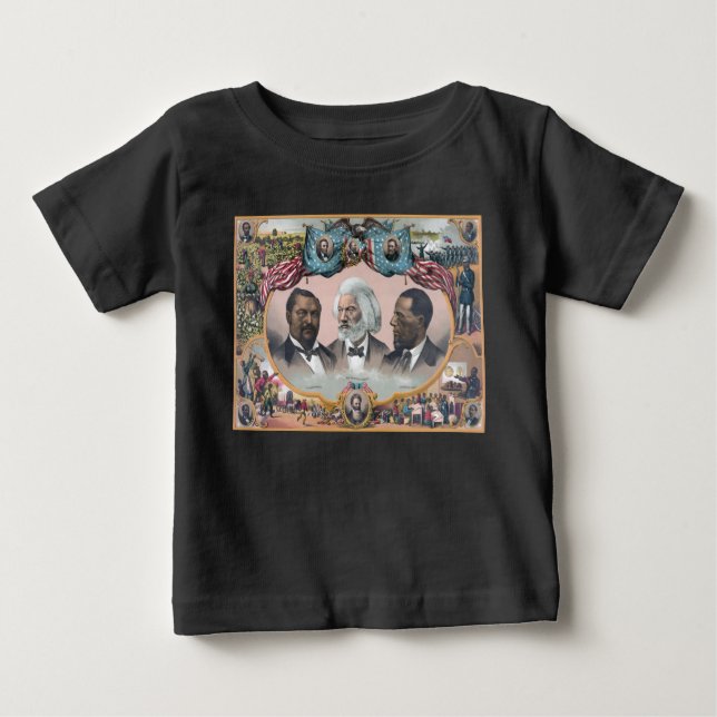 Camiseta De Bebé Fr3d3rick Bailey Douglass con negro abolicionista (Anverso)