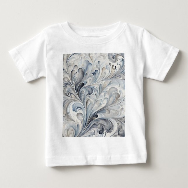 Camiseta De Bebé Fractales grises (Anverso)