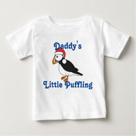 Camiseta De Bebé Frailecillo del navidad con el gorra rojo de Santa