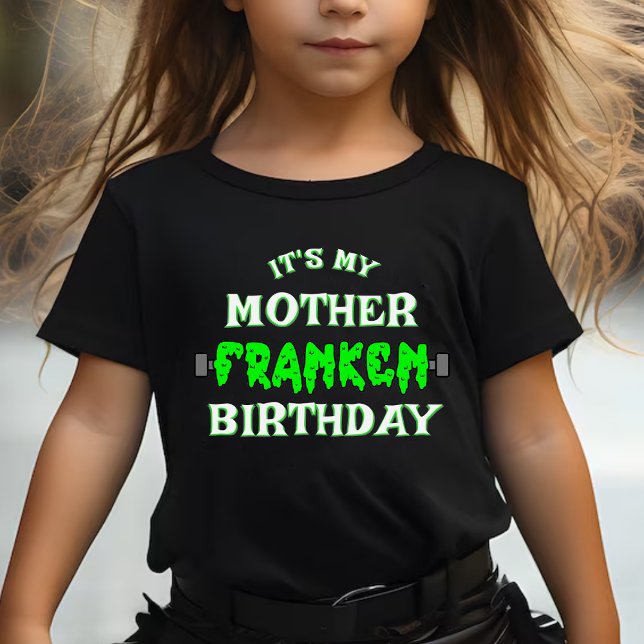 Camiseta De Bebé Francés gracioso es mi cumpleaños Halloween (Funny Frankenstein It's My Birthday Halloween Baby T-Shirt)