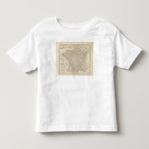 Camiseta De Bebé Francia dividió en círculos y departamentos
