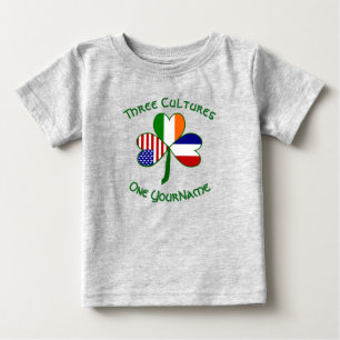Camiseta De Bebé Francia Irlanda EE. UU. Trébol Bandera Personaliza