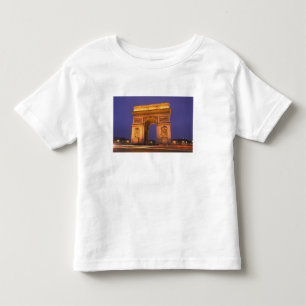 Camiseta De Bebé Francia, París, Arco de Triunfo al anochecer.