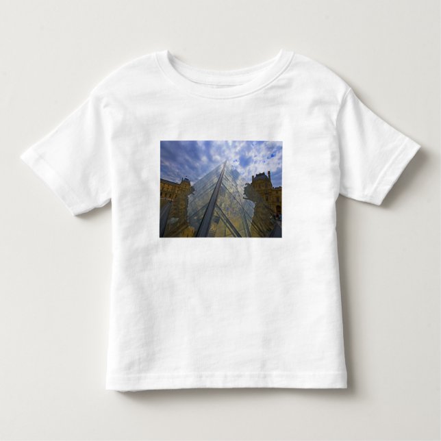 Camiseta De Bebé Francia, París. Las nubes reflejan el Louvre (Anverso)