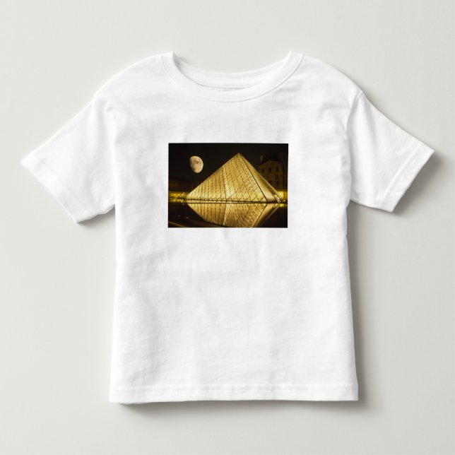 Camiseta De Bebé Francia, París, Museo del Louvre, Noche (Anverso)