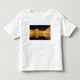 Camiseta De Bebé Francia, París, museo Louvre de noche.