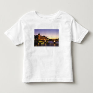 Camiseta De Bebé Francia, París, río Sena y Conciergerie en
