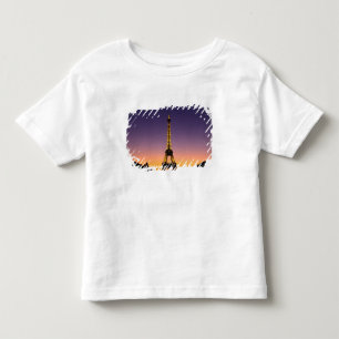 Camiseta De Bebé Francia, París, Torre Eiffel al atardecer.