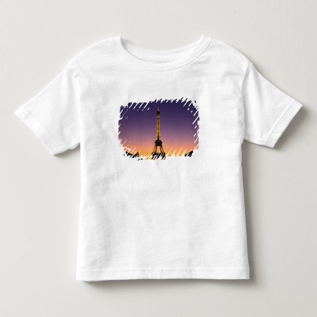 Camiseta De Bebé Francia, París, Torre Eiffel al atardecer. (Anverso)