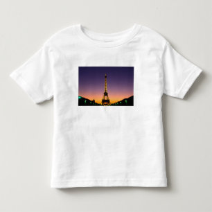 Camiseta De Bebé Francia, París, Torre Eiffel al atardecer.