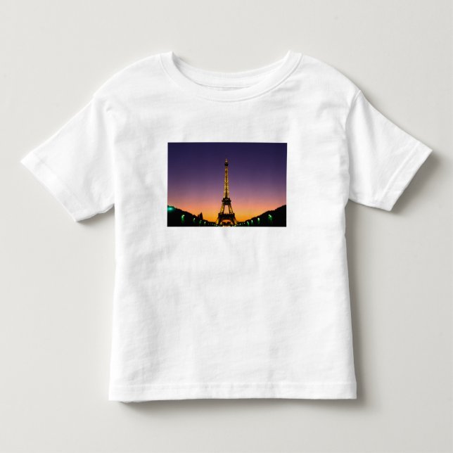 Camiseta De Bebé Francia, París, Torre Eiffel al atardecer. (Anverso)