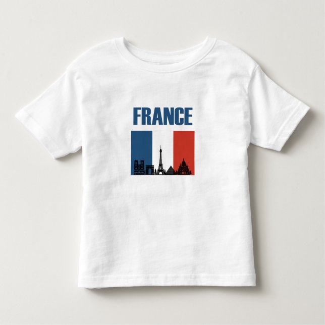 Camiseta De Bebé Francia Viaje - Bandera Francesa de la Línea Aérea (Anverso)