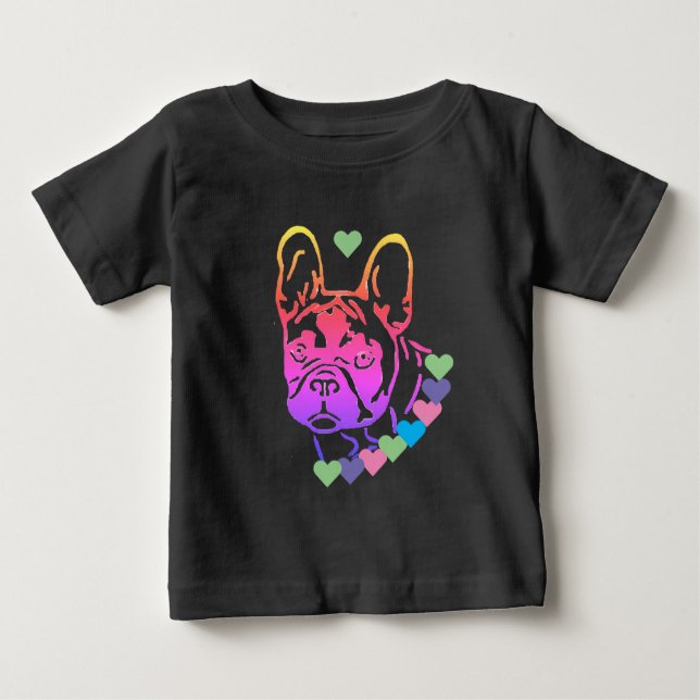 Camiseta De Bebé Französische Bulldogge Herzhalsband French Bulldog (Anverso)