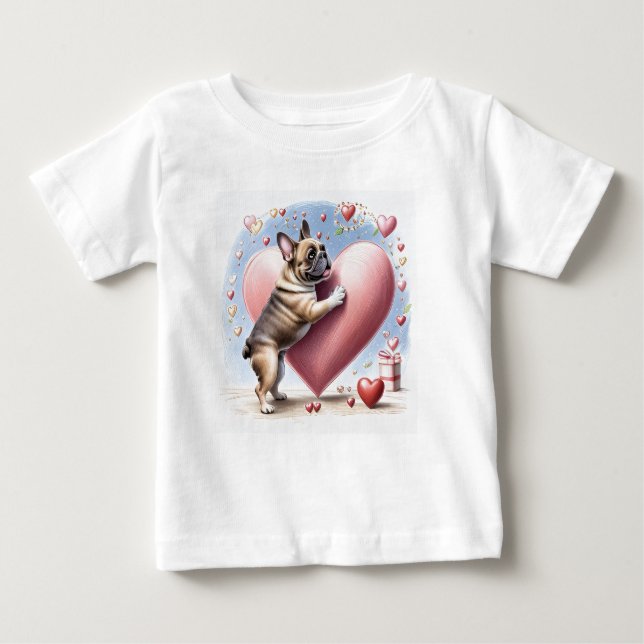 Camiseta De Bebé Französische Bulldogge Herzsprung French Bulldog (Anverso)
